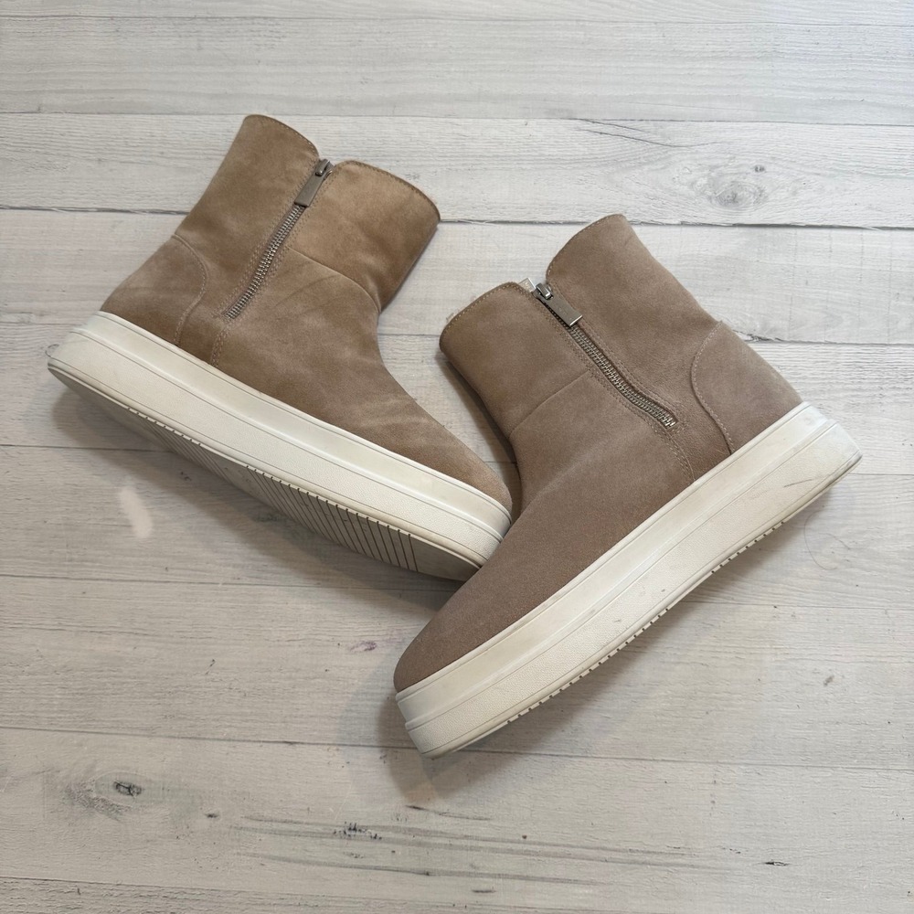 J/Slides women's taupe faux fur lined Tristan boot shoe size 8.5‎